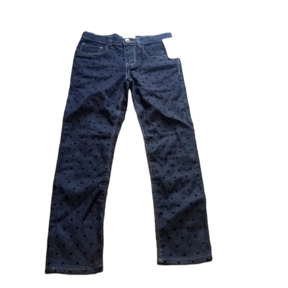 Oshkosh Jeans Girls Size 6 Blue Heart Print New